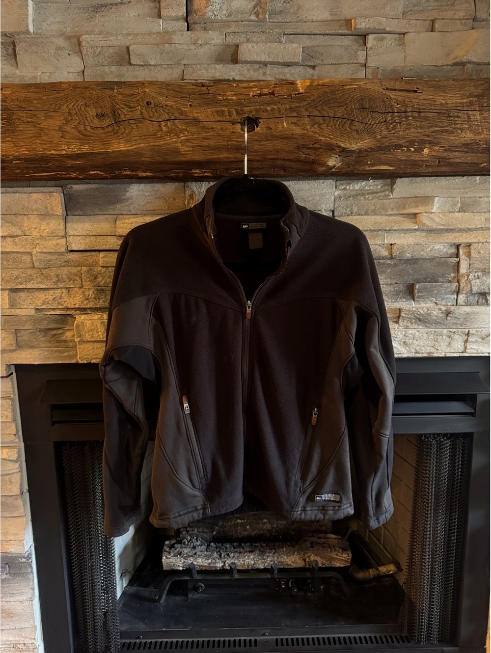 REI Black Full Zip Fleece Jacket for Men